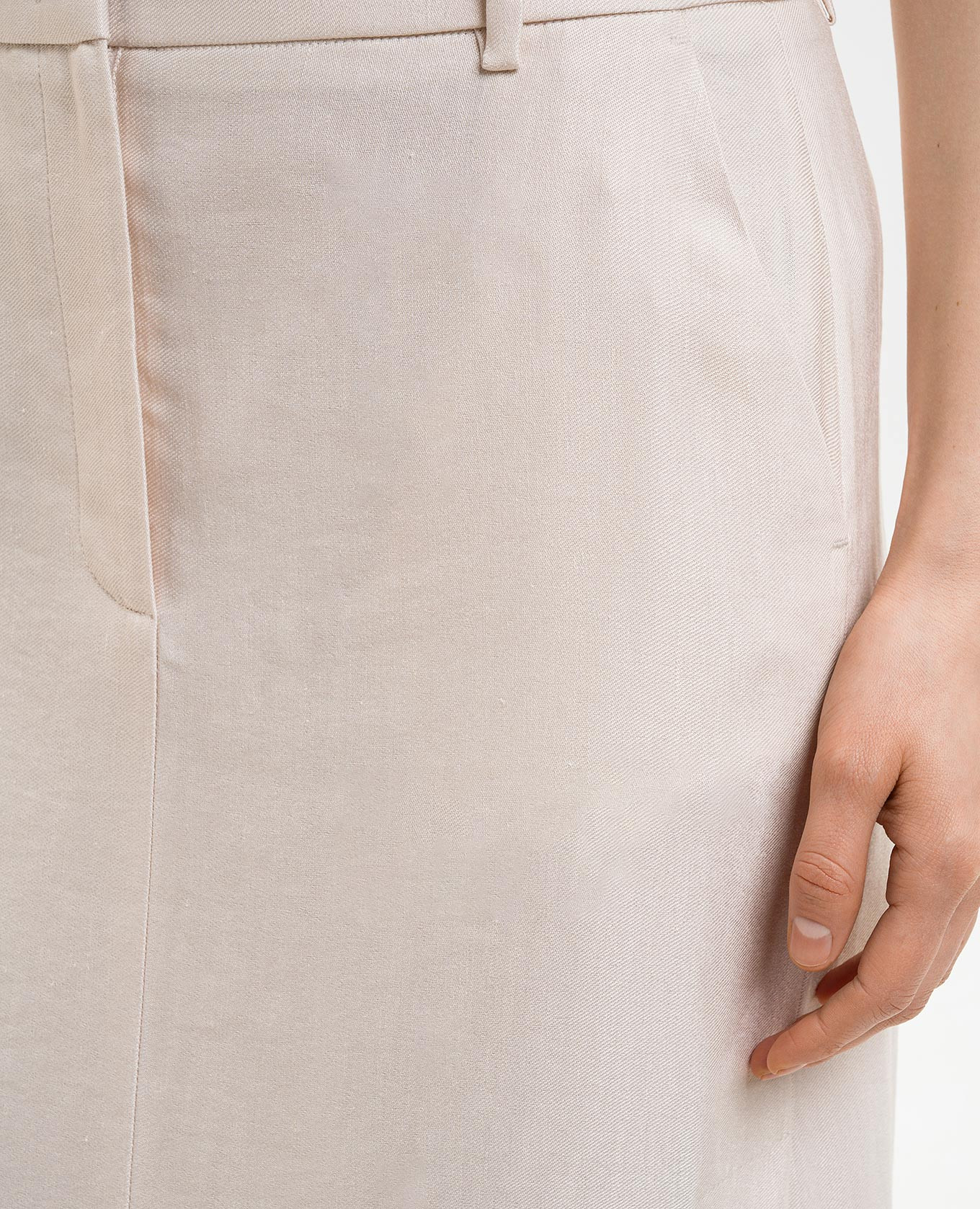 Beige midi skirt with linen Peserico 5