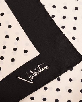 Valentino Ivory silk scarf with polka dots 9W2EI114PDK