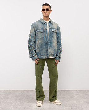 Off-White Blue denim jacket with a distressed effect OMYE09BF25DEN001