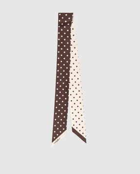 Valentino Brown polka dot silk twill ribbon 8W2E6017XHD