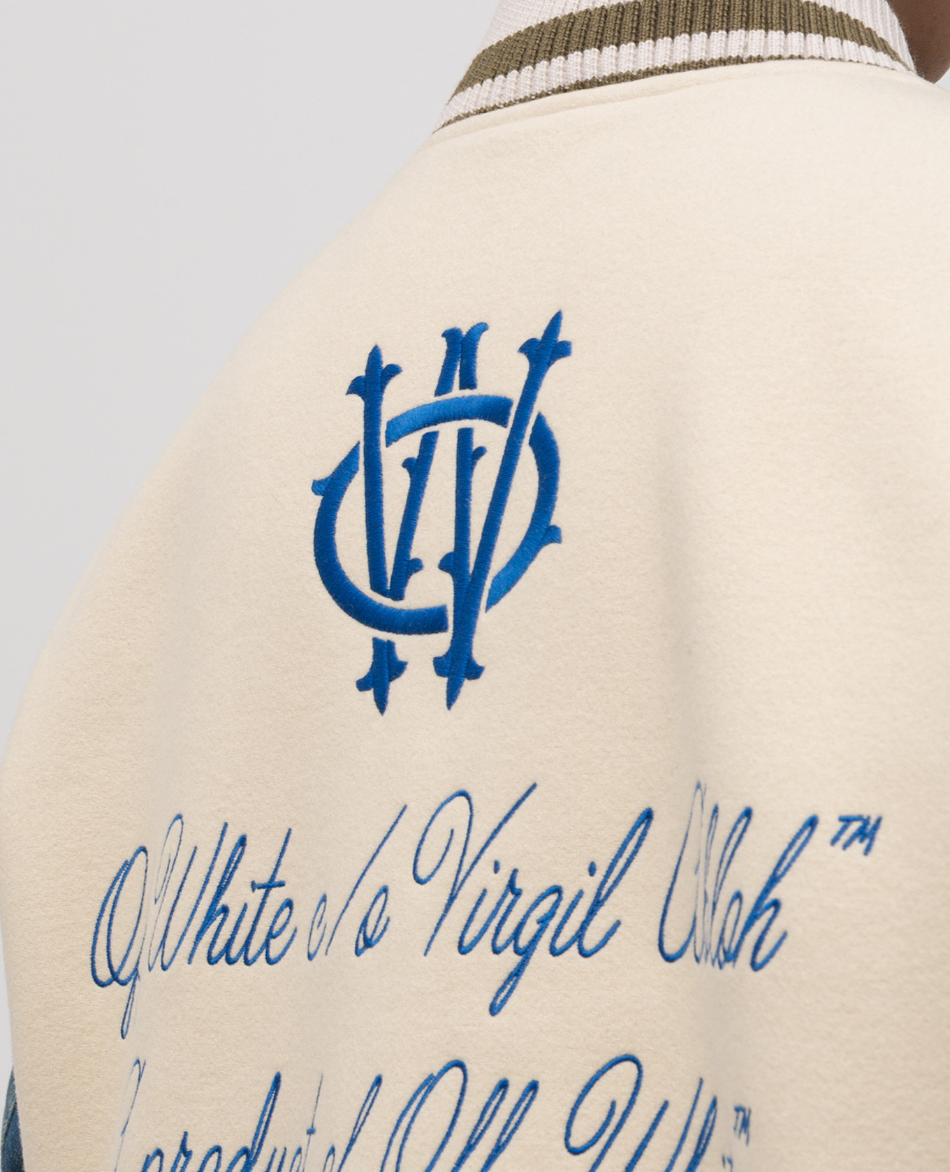 Beige bomber jacket with wool Off-White 5