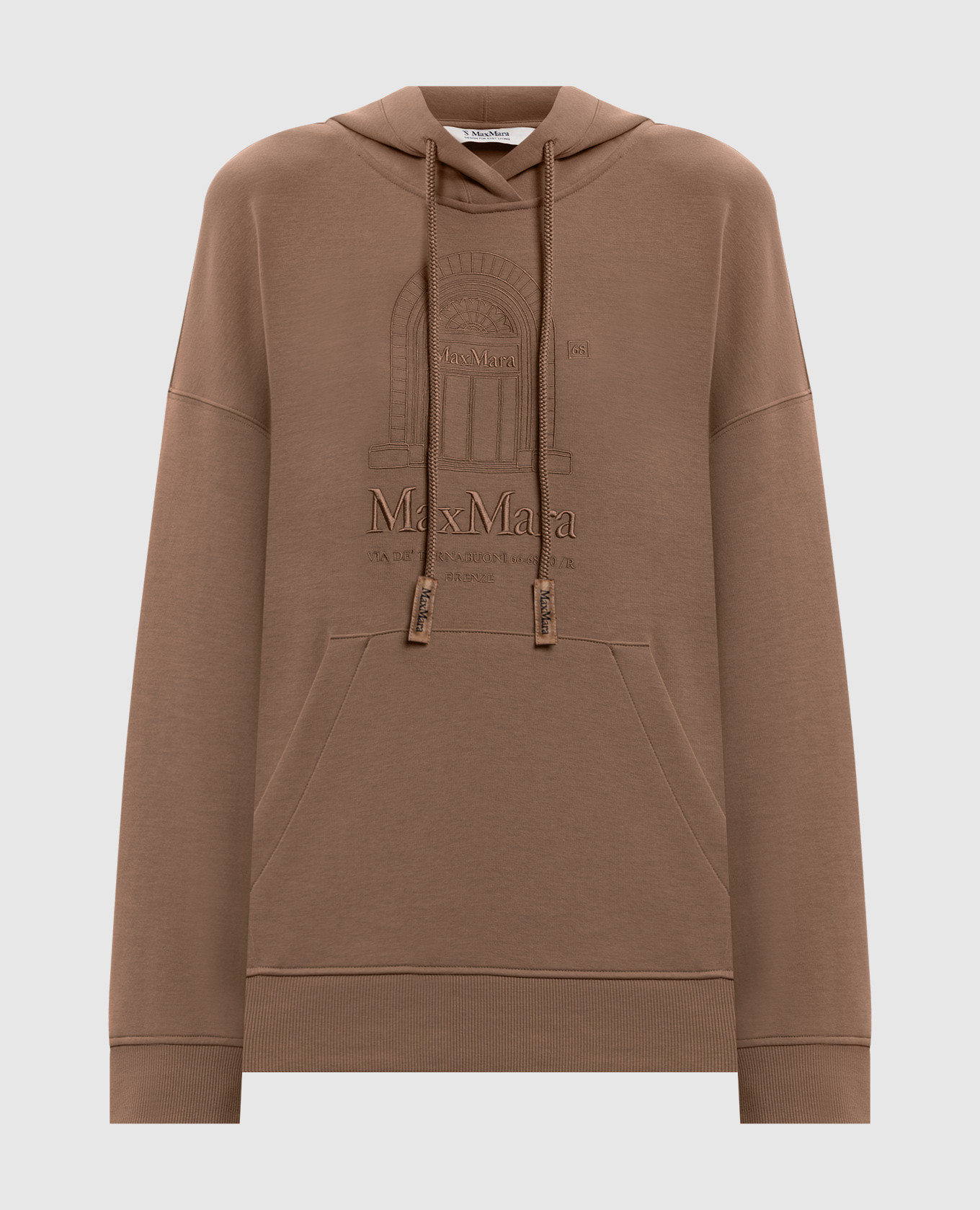 ANDREA brown hoodie with logo embroidery