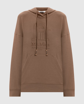 Max Mara ANDREA brown hoodie with logo embroidery SMMANDREA