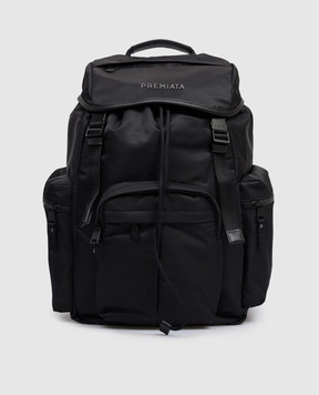 Premiata Black Booker backpack with textured logo BOOKER