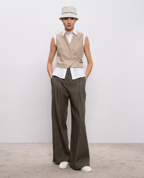 Brunello Cucinelli Beige linen vest MH527HG606