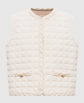 Fabiana Filippi Ivory wool, silk and cashmere vest CTD216F182M325
