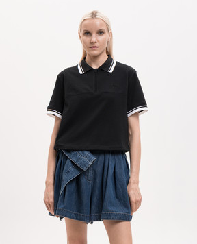 Juun.j Black polo shirt with embroidered logo JW6542W545