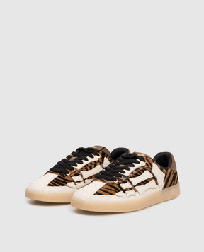 AMIRI Zebra pacific bones brown sneakers in animal print AWSNSN1026