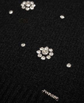 Twinset Black scarf with applique 262TO5611