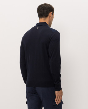 Stefano Ricci Blue cashmere and silk polo shirt K606434P30F26320