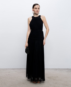 Twinset Black maxi dress with drape 261TT2041