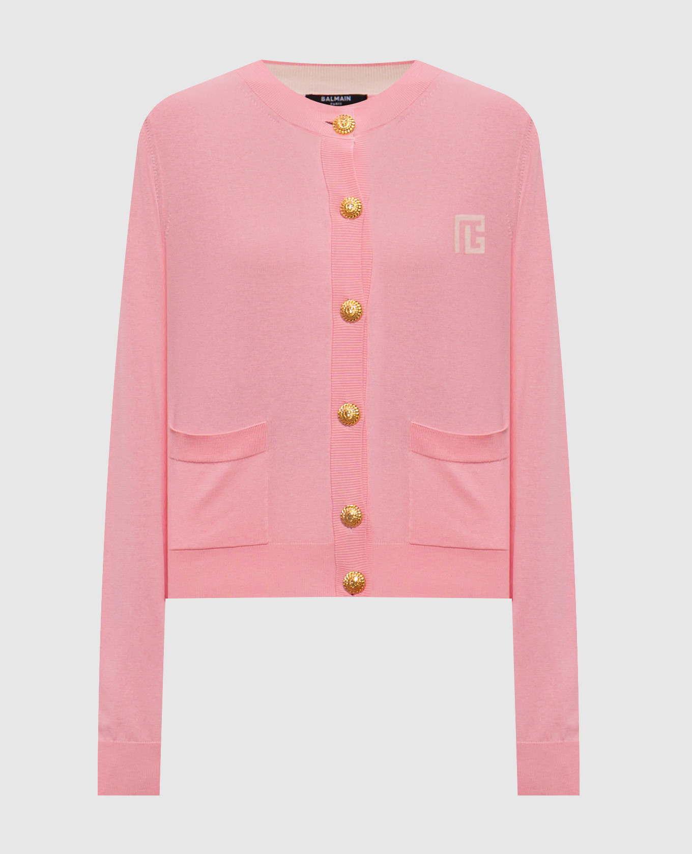 Pink cardigan with silk