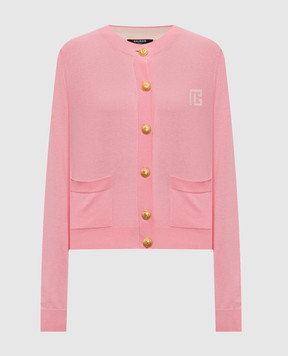 Balmain Pink cardigan with silk GF0KL280KJ53