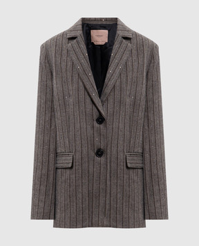 Twinset Brown striped jacket 262TF2020