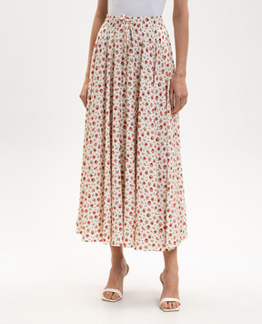 Dolce&Gabbana White printed silk midi dress F4DBGTFSA79
