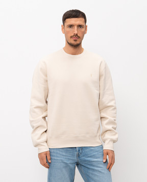 Saint Laurent Beige insulated sweatshirt with monogram embroidery 859817Y36SW