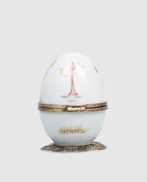 Fanex France Blue musical porcelain egg Eiffel Tower OPMOEIFFEL