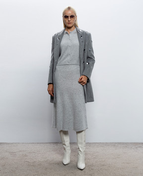 Twinset Gray coat with wool 262AP2150