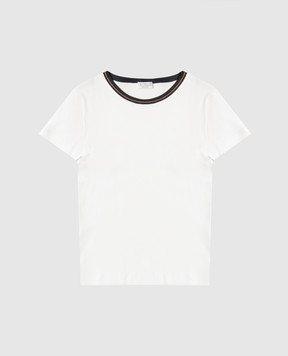Brunello Cucinelli Children's beige polo shirt with print BG902T484B