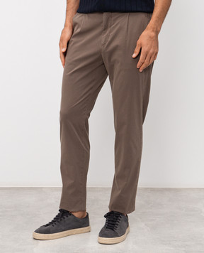Peserico Brown pants with logo patch R54774T23D00800