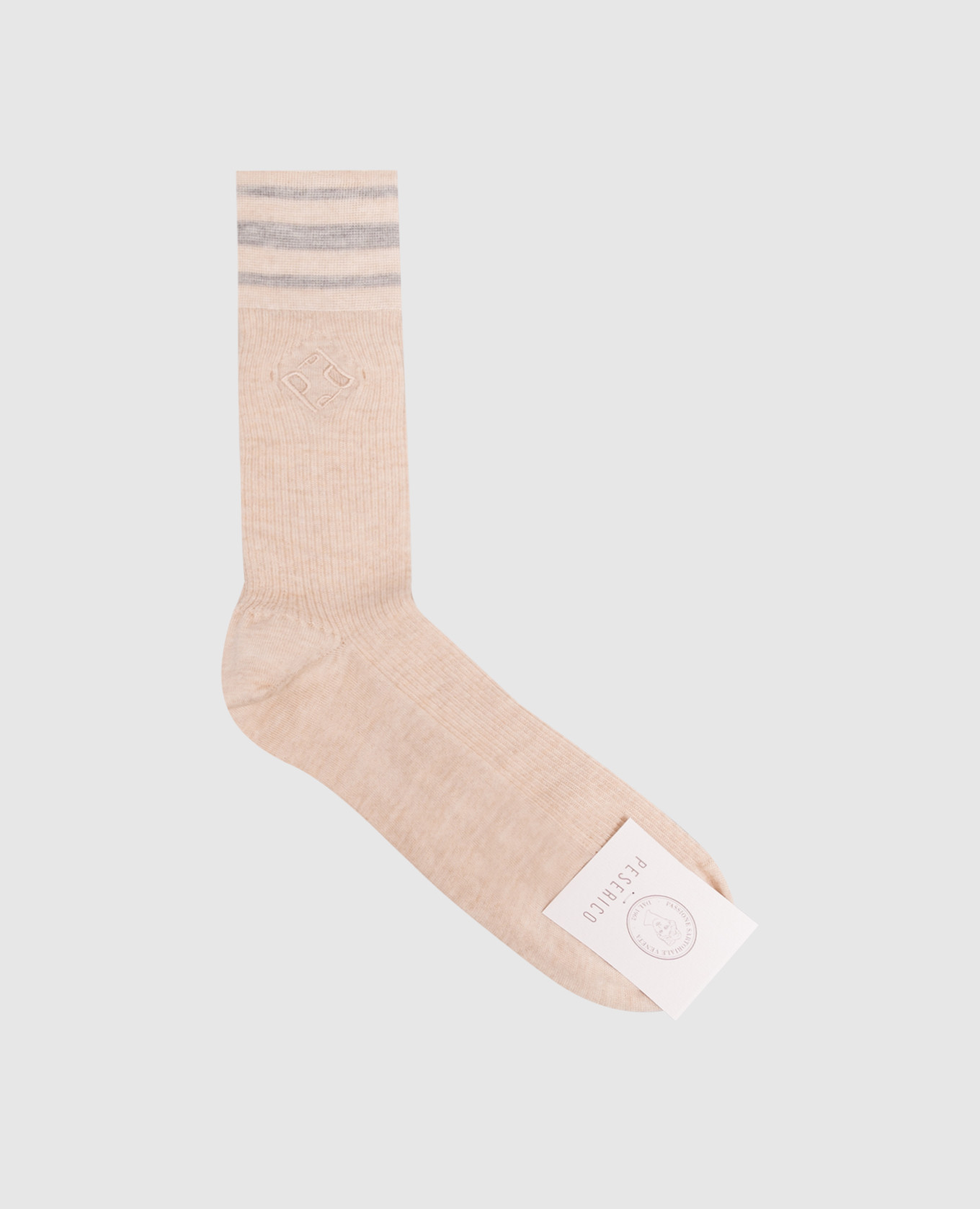 Beige merino wool socks