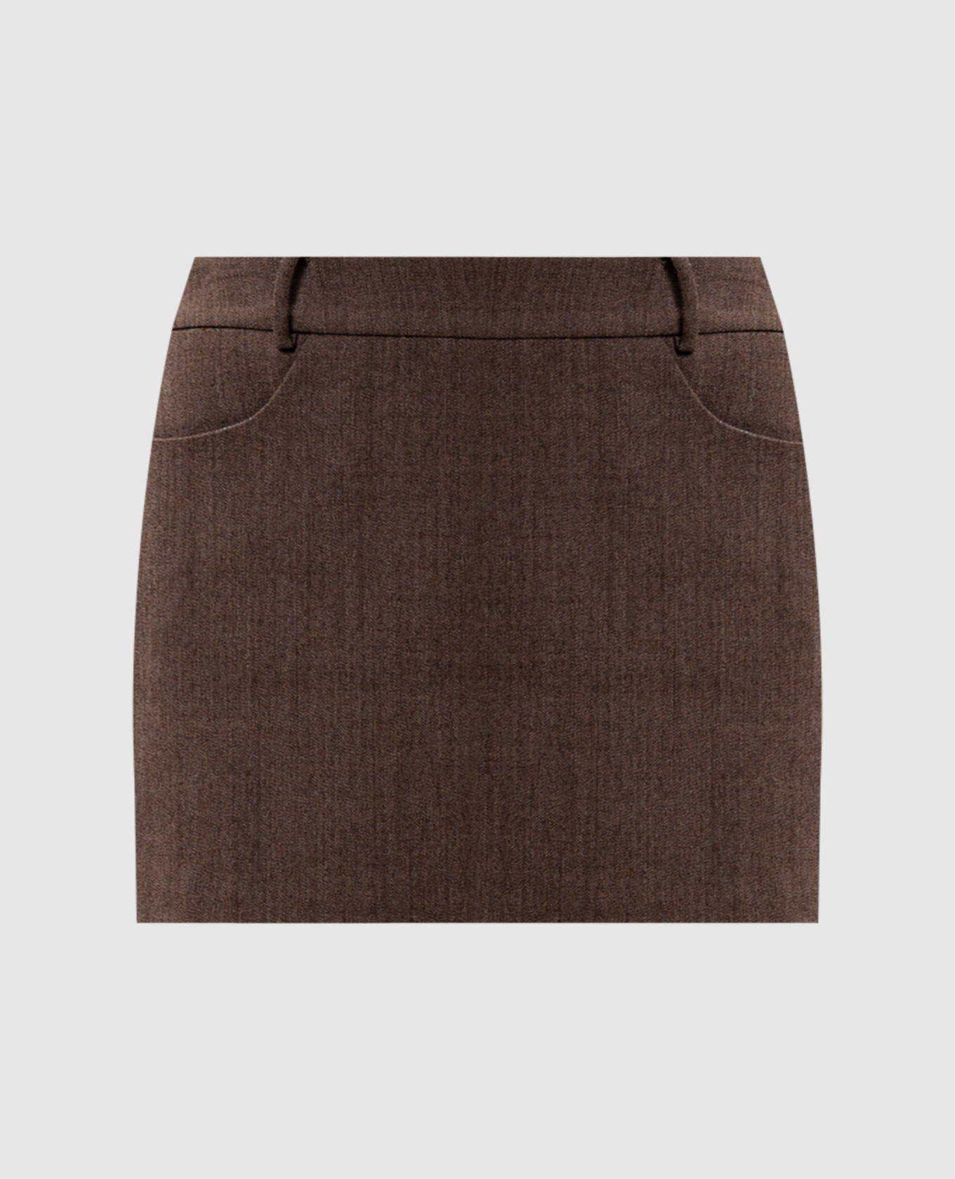 Brown mini skirt with wool