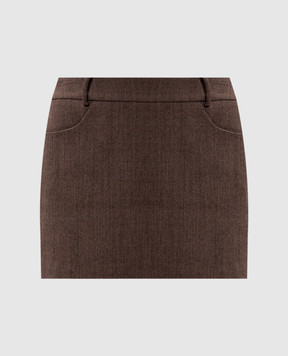 Ermanno Scervino Brown mini skirt with wool D492O354YAX