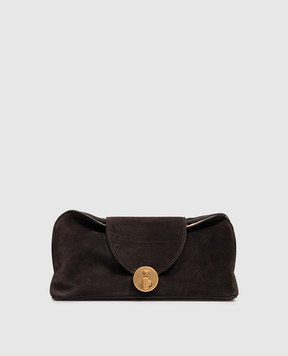 Versace Vivian brown suede clutch 10248601A18528