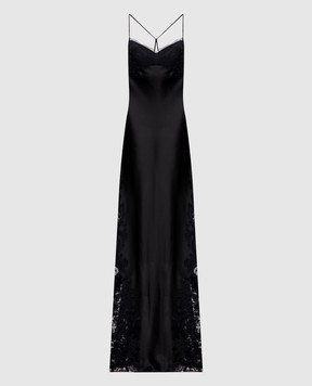 Ermanno Scervino Black maxi dress with lace D482Q311APXZV