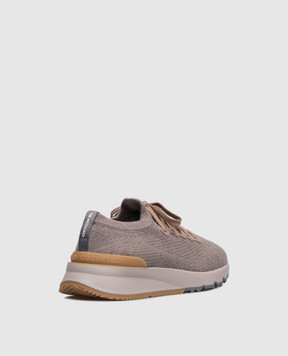 Brunello Cucinelli Brown insulated wool sneakers MZUWLBO253