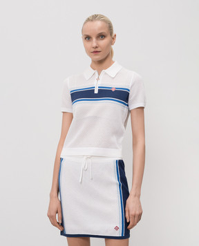 Casablanca White openwork polo with wool WSS26KW126201