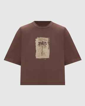 Palm Angels Brown Brashed Palm T-shirt PAWAA003JR010