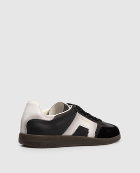 Santoni Black combination sneakers with logo MBPL21965DKTCYNE