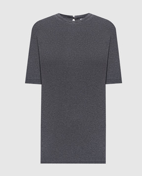 Brunello Cucinelli Gray top with monil chain MPTC8BJ310