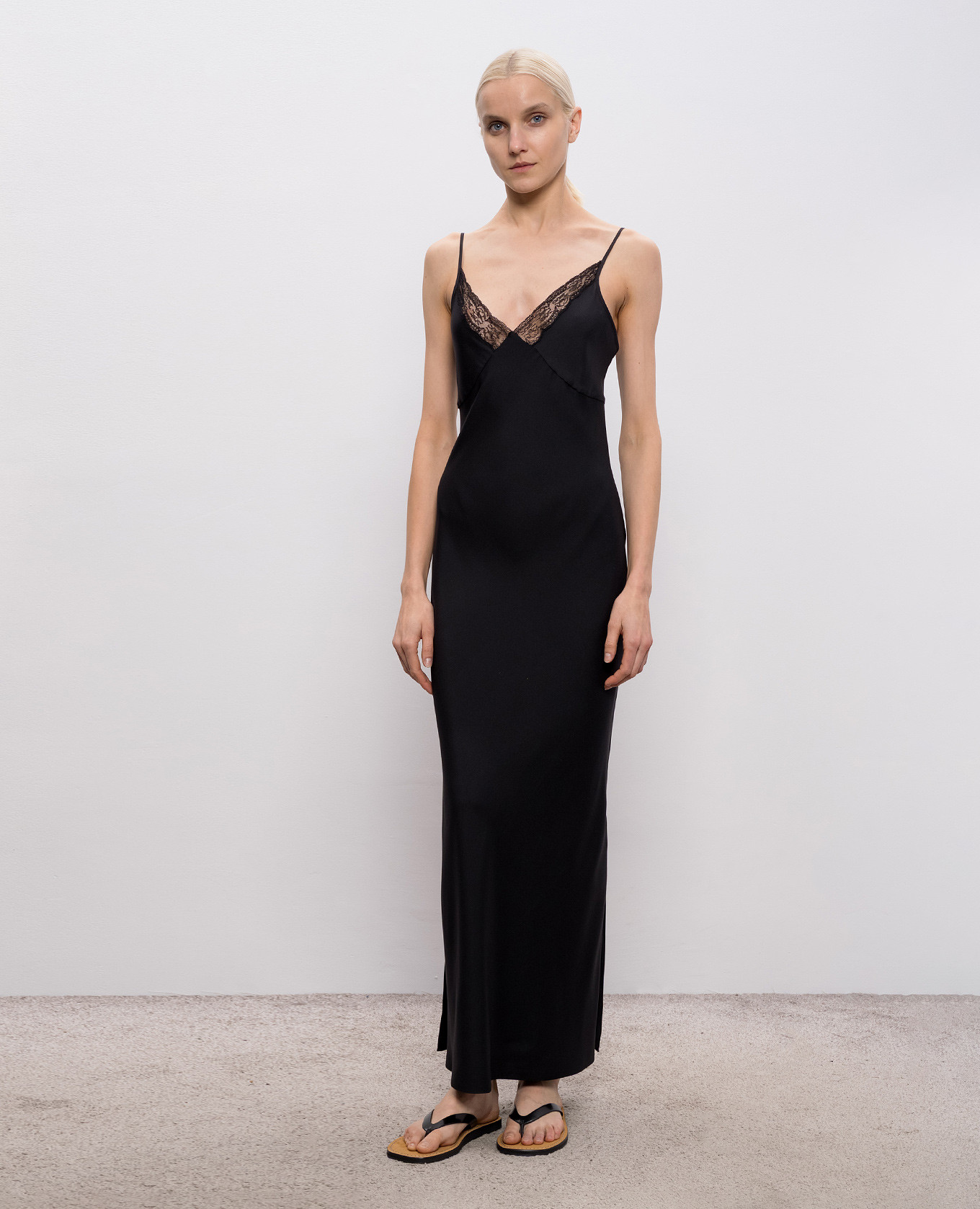 

Barina black silk maxi dress The Row