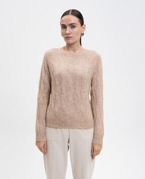 Peserico Beige alpaca wool jumper with a pattern S99375F079217A