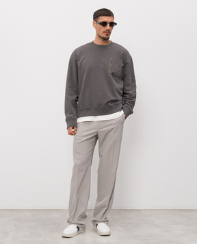 Maison Margiela MM6 Gray sweatshirt with pocket SH0GU0038M25024