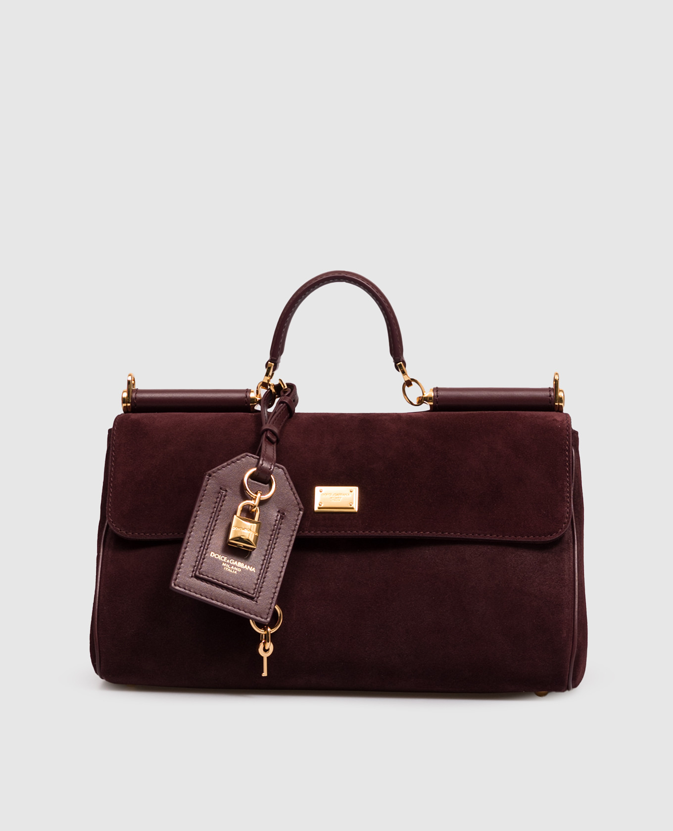 Burgundy suede bag My Sicily