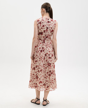Max Mara ALIBI beige dress with floral print frame SMMALIBI