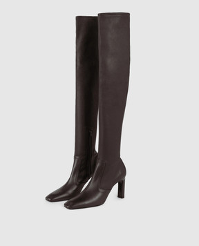 Toteme Brown leather over-the-knee boots 254WAS0262LE0193