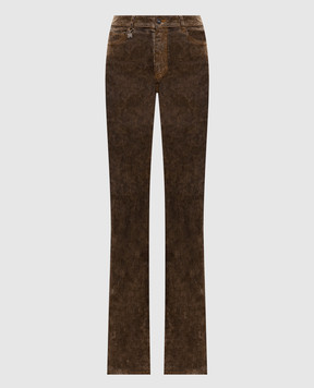 AMIRI Brown jeans with logo patch AW426JE005