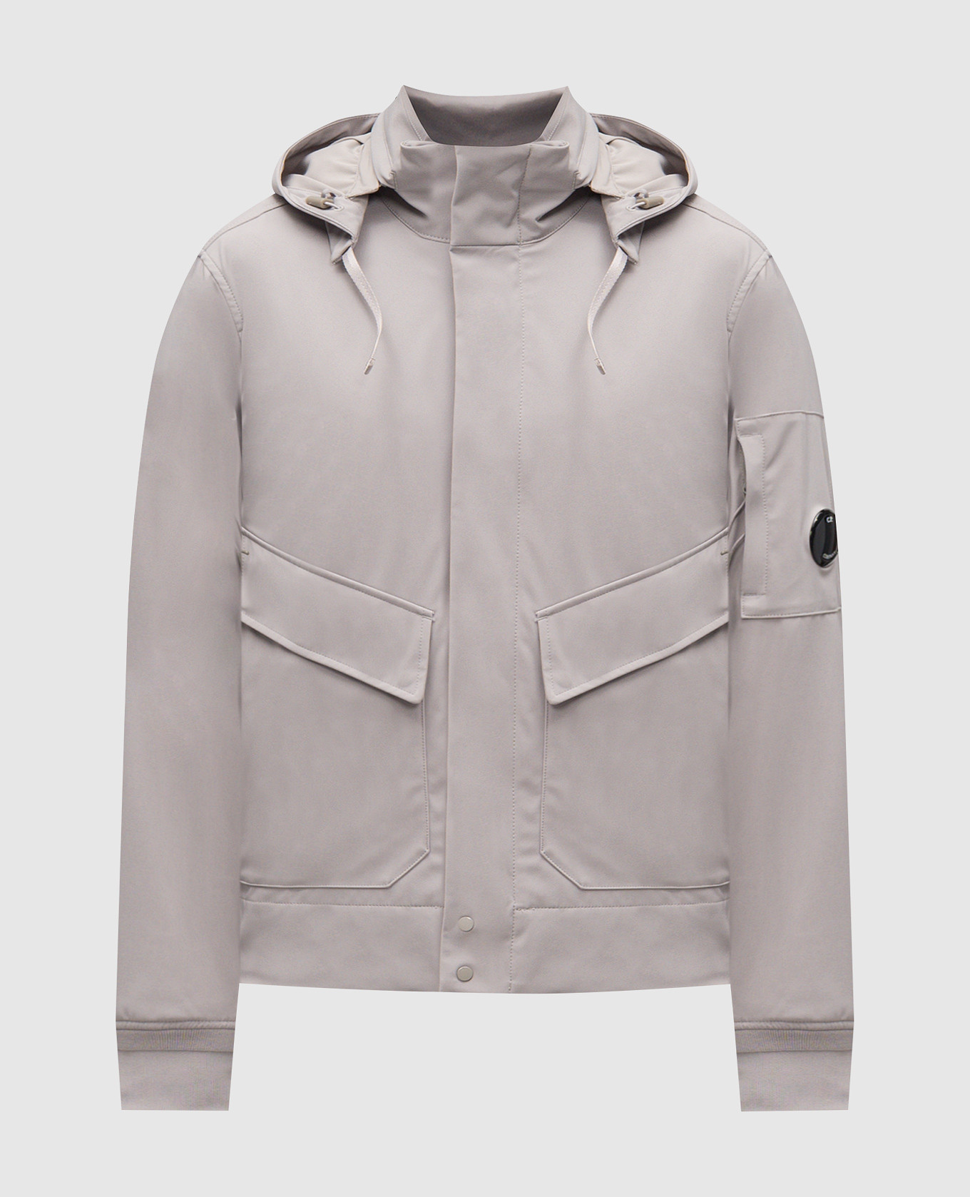 Grey jacket with logo patch