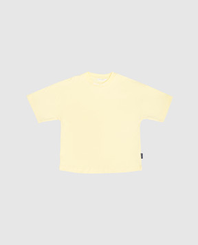 Palm Angels Children's yellow T-shirt with logo print PGAA001S26JER001