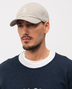 Brunello Cucinelli Green cap with logo embroidery M252D9850