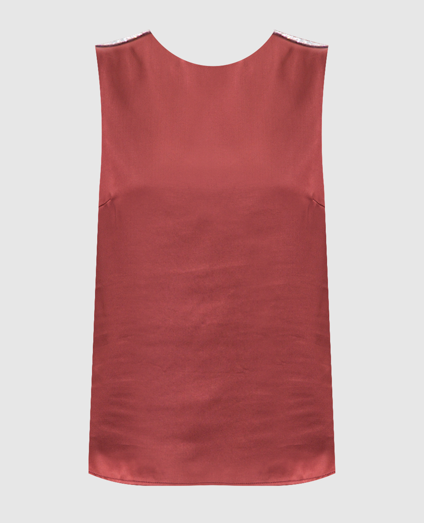Red top with monil chain