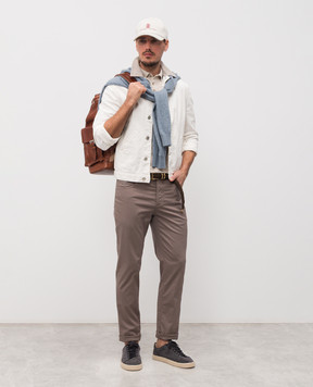 Brunello Cucinelli Beige polo with linen M2L00315