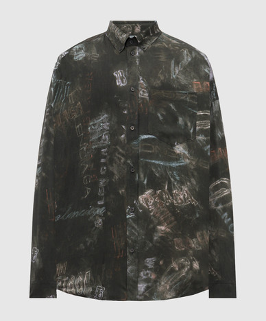 Black shirt with logo print