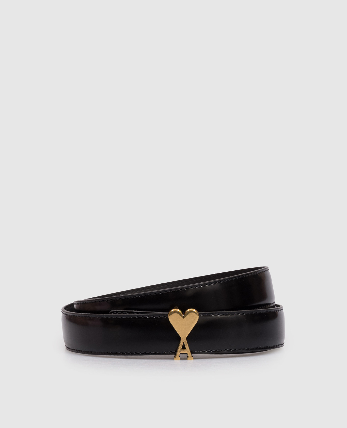 

Black glossy belt with emblem Ami Paris