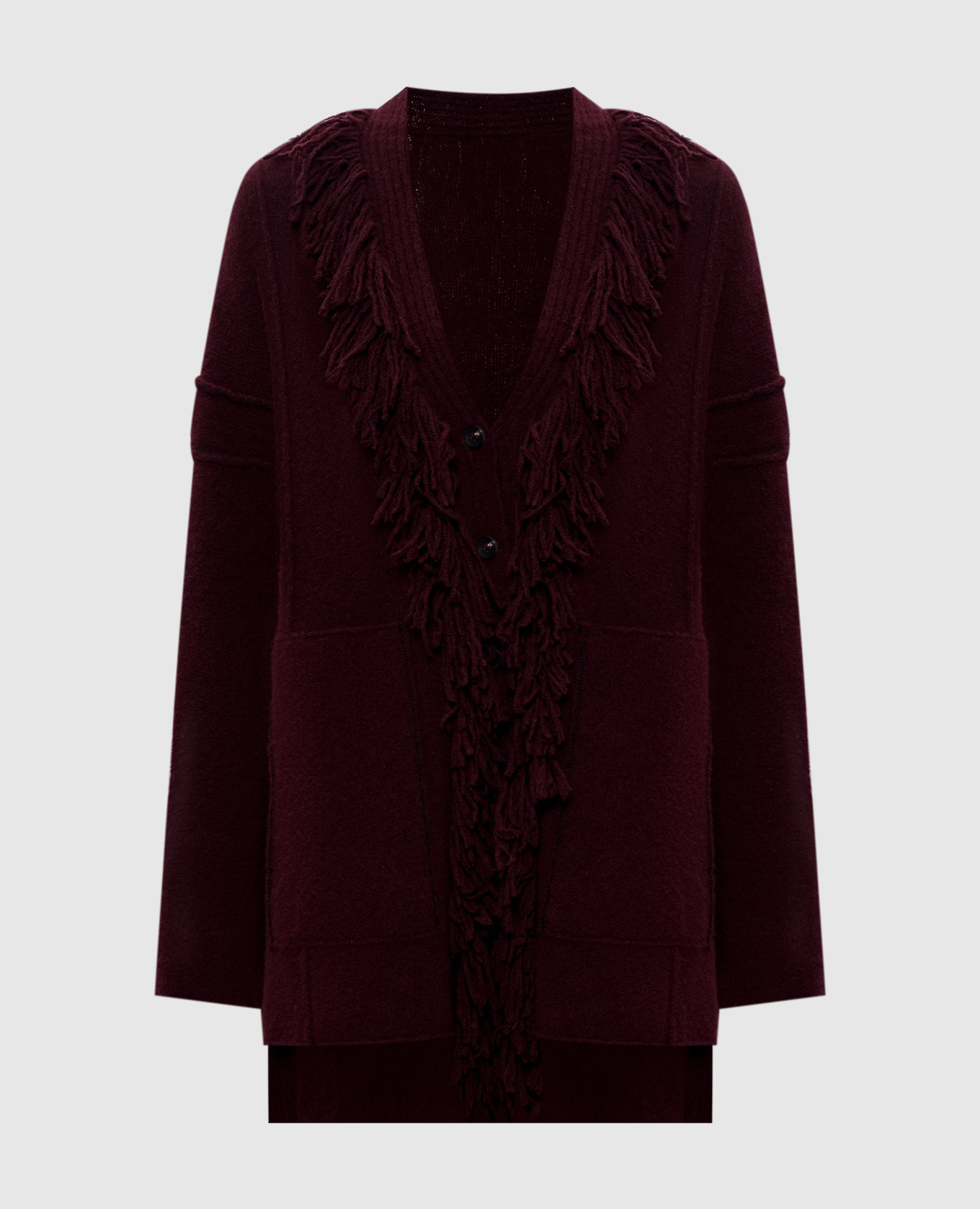 

Burgundy cardigan with wool Masnada