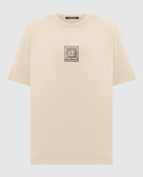 C.P. Company Metropolis Metropolis Series beige T-shirt with a print LTS052A006370W